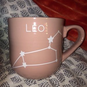 dusty pink Leo zodiac mug